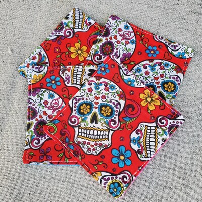 Cloth Coaster - Day of the Dead Red - image1